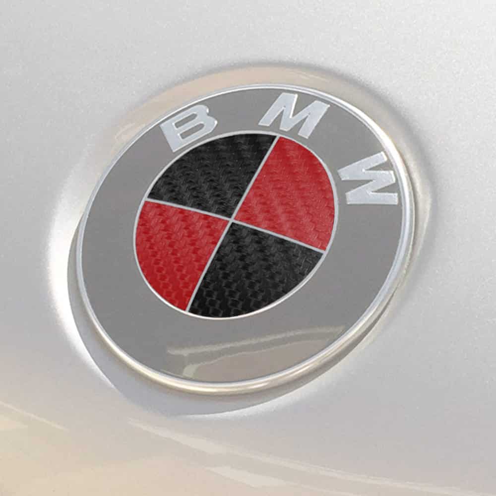 For BMW Badge Gloss Carbon Fiber Black & Dark Grey All Model Decal Sticker  Fibre
